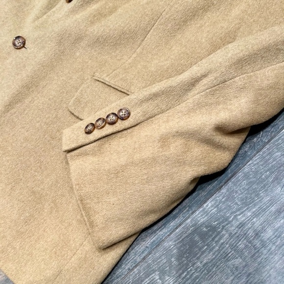 Stafford Options Blazer Jacket Beige Camel Hair Wool blend Men's 48R 2 Button - Picture 8 of 13